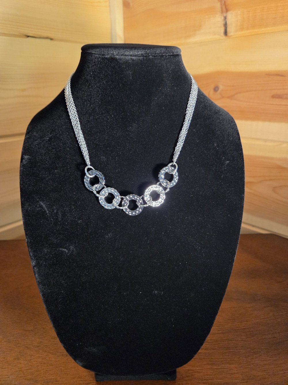Lia Sophia Silver & Gray Tone Interlocking Circle Necklace